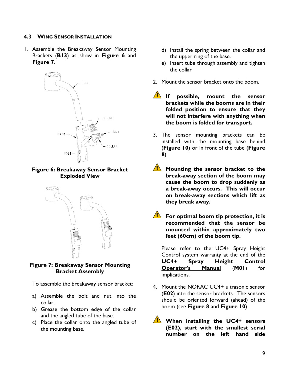 3 wing sensor installation | NORAC UC4+BC+HD4 Part 1 User Manual | Page 13 / 47