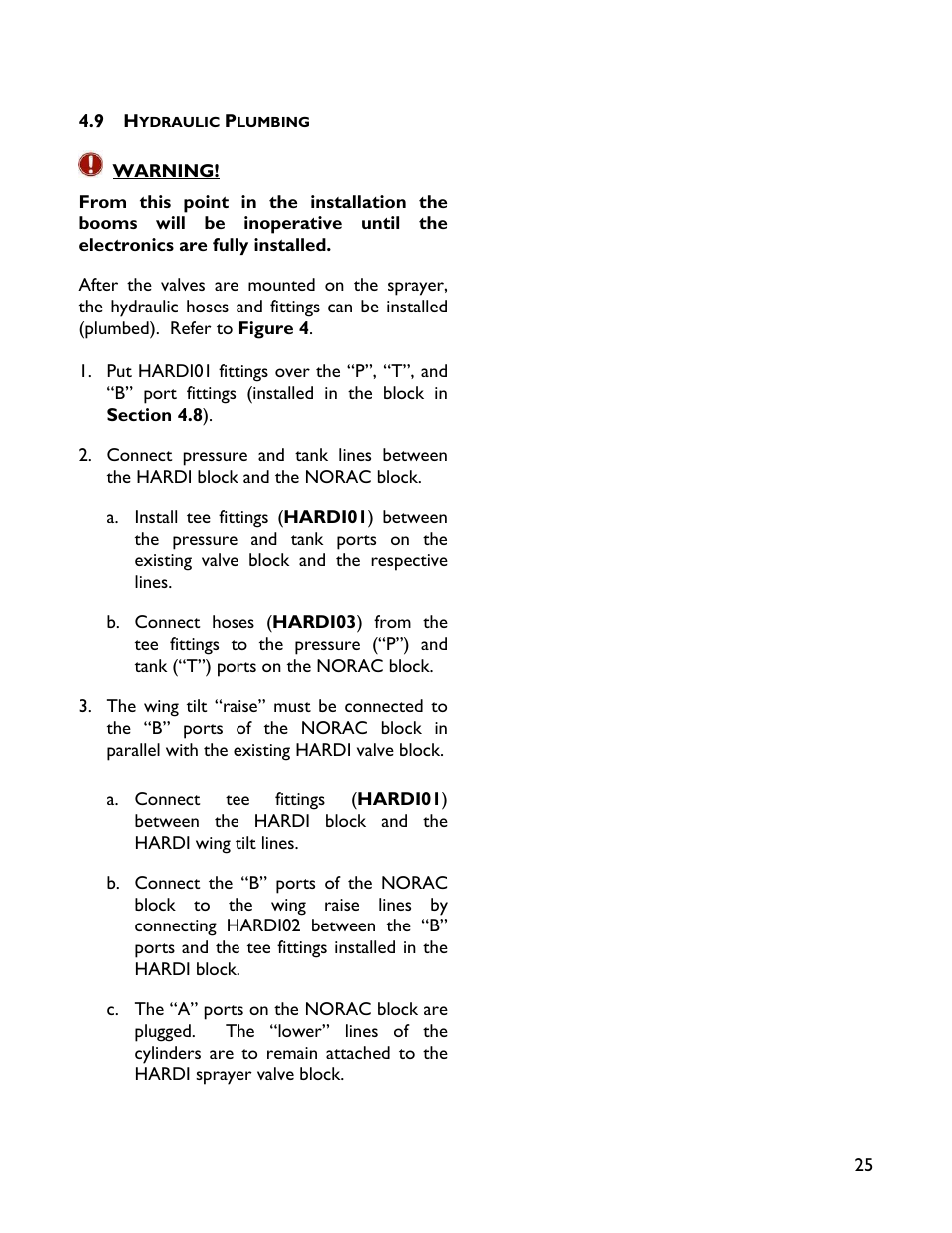 9 hydraulic plumbing | NORAC UC4+BC+HD4 Part 1 User Manual | Page 29 / 47