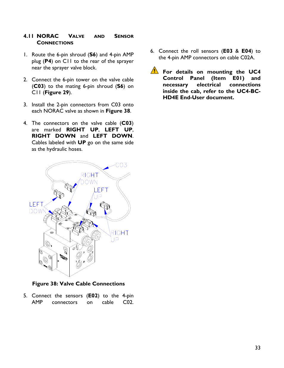 11 norac valve and sensorconnections | NORAC UC4+BC+HD4 Part 1 User Manual | Page 37 / 47