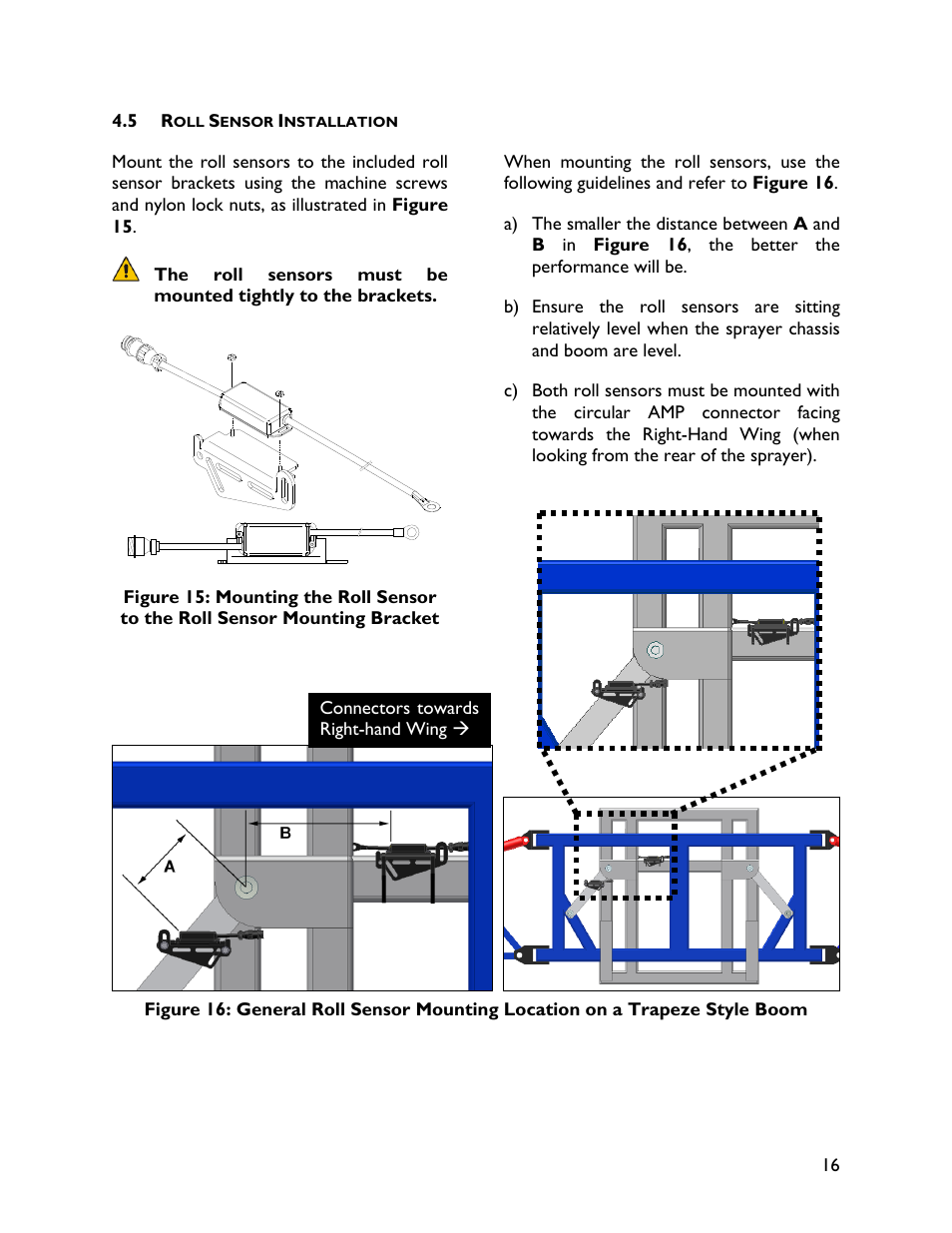 5 roll sensor installation | NORAC UC4+BC+HD7 User Manual | Page 19 / 41