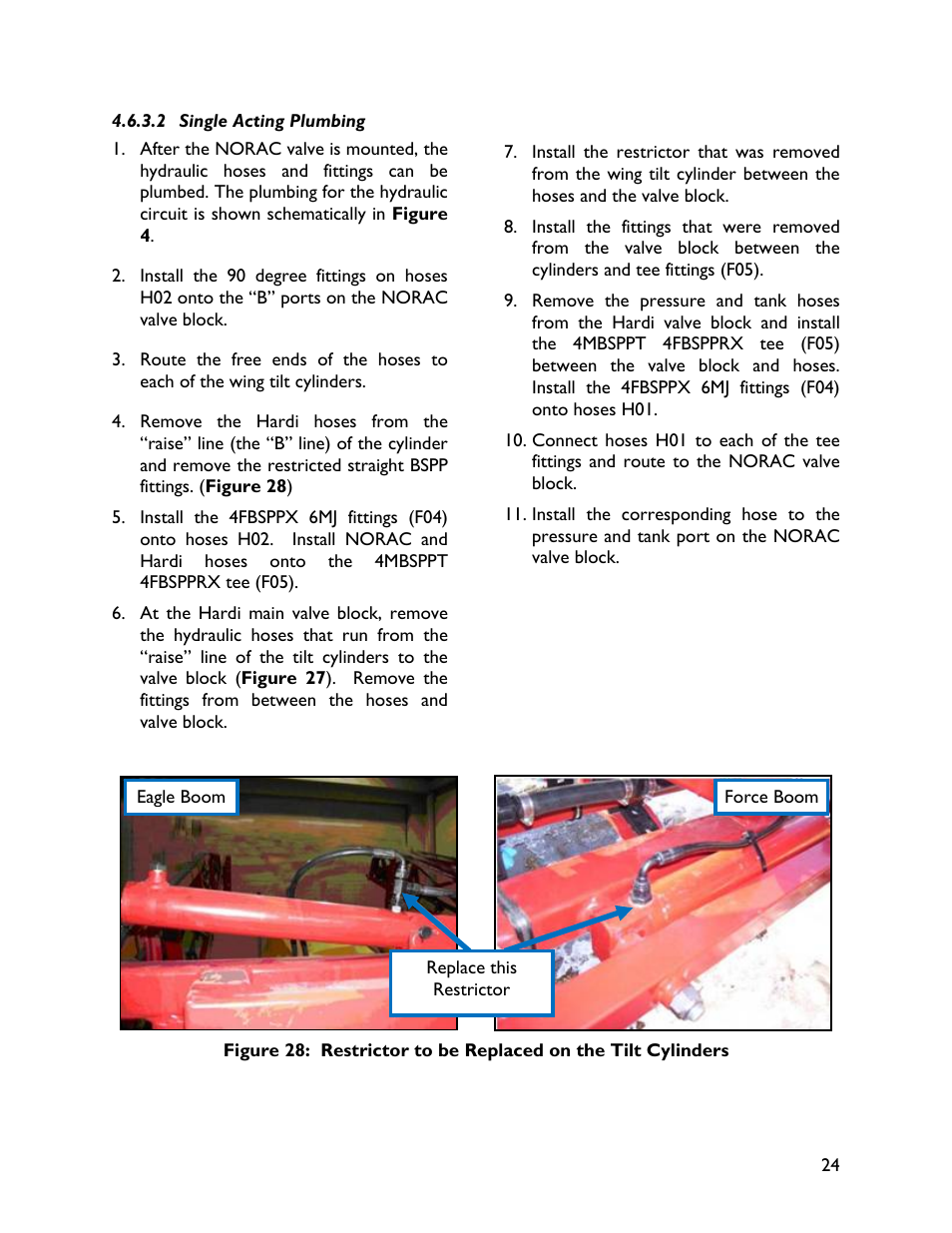 2 single acting plumbing | NORAC UC4+BC+HD7 User Manual | Page 27 / 41