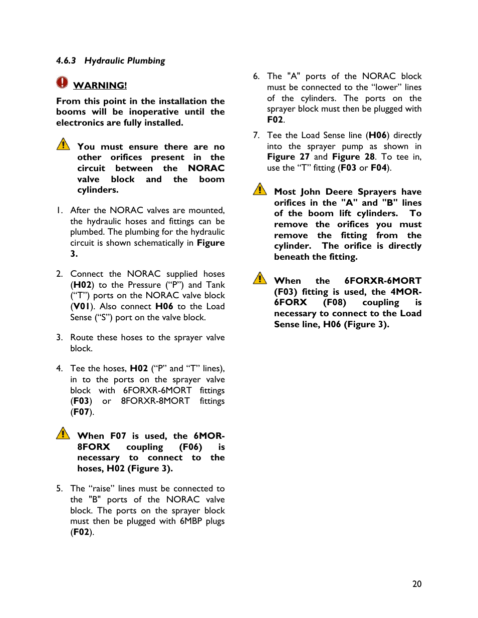 3 hydraulic plumbing | NORAC UC4+BC+JD6 User Manual | Page 23 / 37