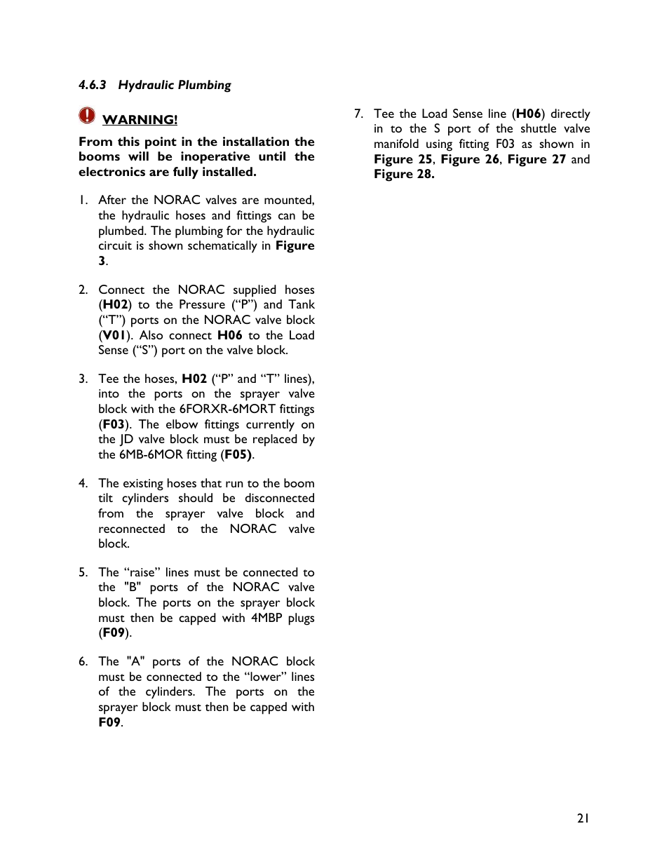 3 hydraulic plumbing | NORAC UC4+BC+JD7 User Manual | Page 23 / 44