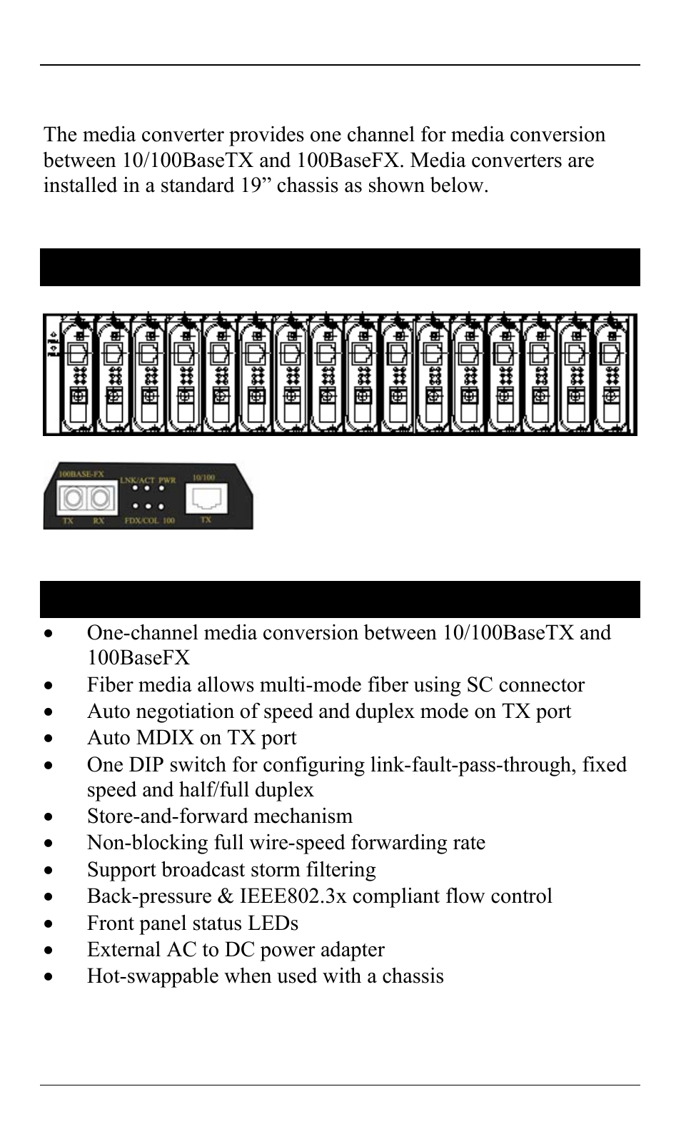 Media converter overview, Product overview, Product features | ClearCube Media Converter Chassis System F6151 User Manual | Page 15 / 22