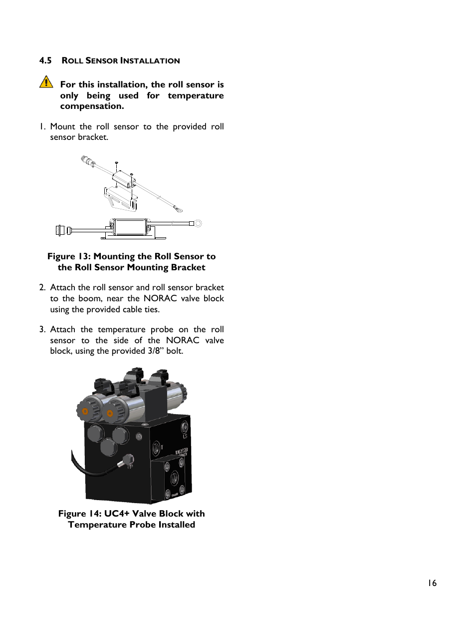 5 roll sensor installation | NORAC UC4+BC+JD7A User Manual | Page 19 / 51
