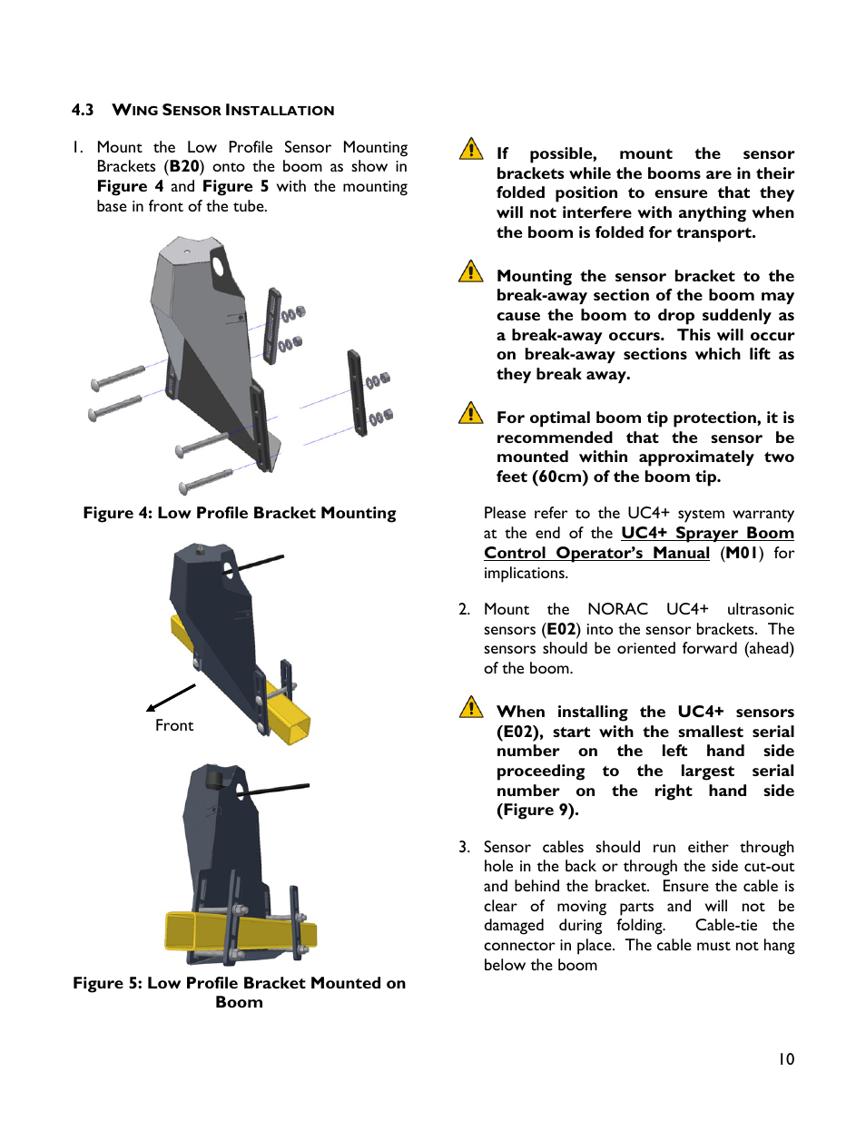 3 wing sensor installation | NORAC UC4+BC+JD8 User Manual | Page 13 / 38