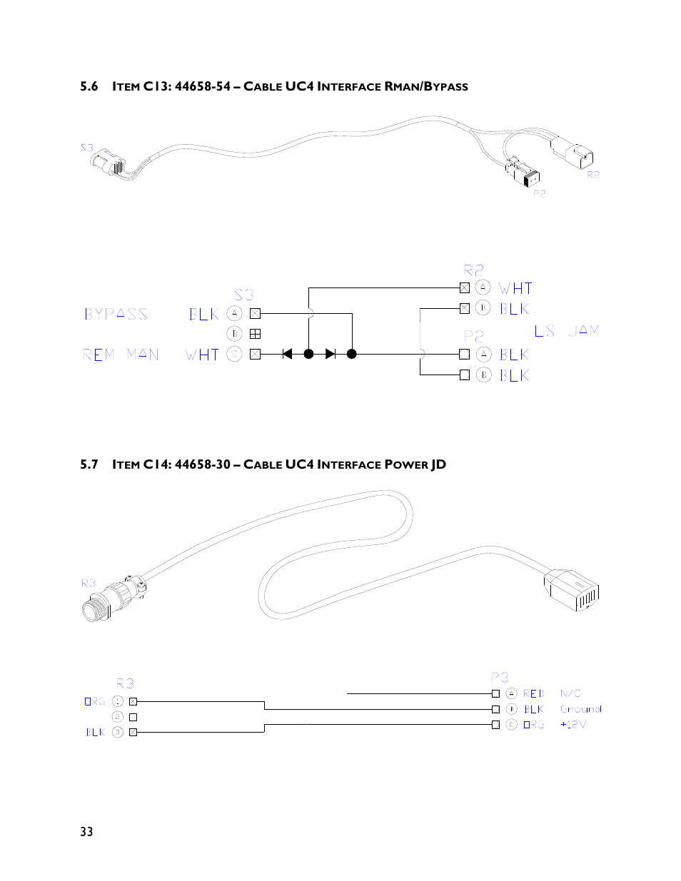 6 item c13: 44658-54, 7 item c14: 44658-30 | NORAC UC4+BC+JD8 User Manual | Page 36 / 38