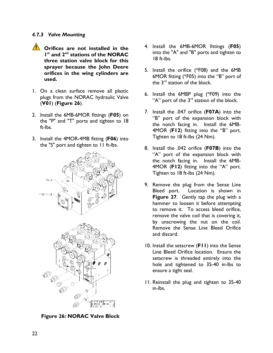 3 valve mounting | NORAC UC4+BC+JD8A User Manual | Page 26 / 49