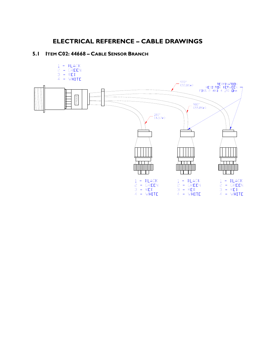 5 electrical reference – cable drawings, 1 item c02: 44668 | NORAC UC4+BC+JD8A User Manual | Page 39 / 49