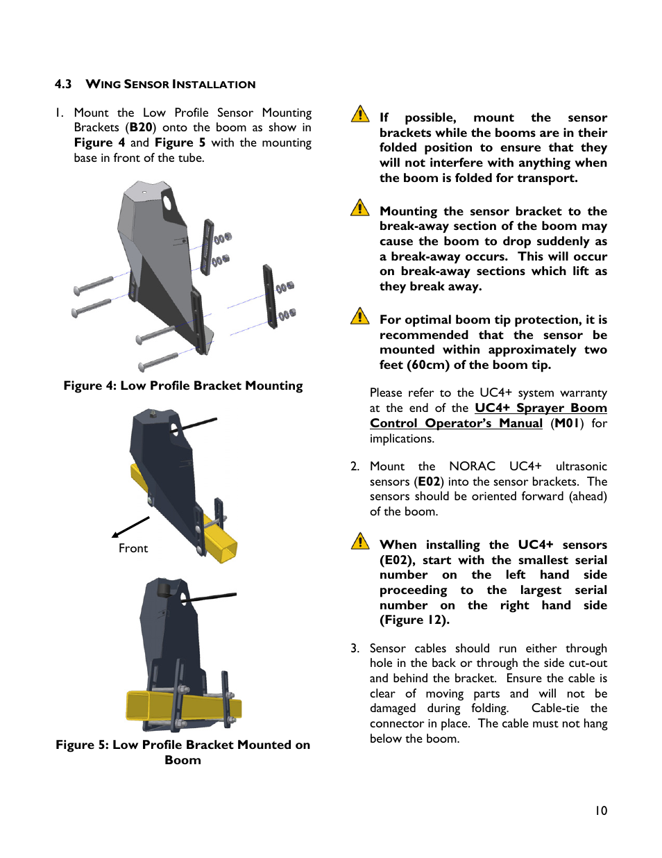 3 wing sensor installation | NORAC UC4+BC+JD10 User Manual | Page 13 / 38