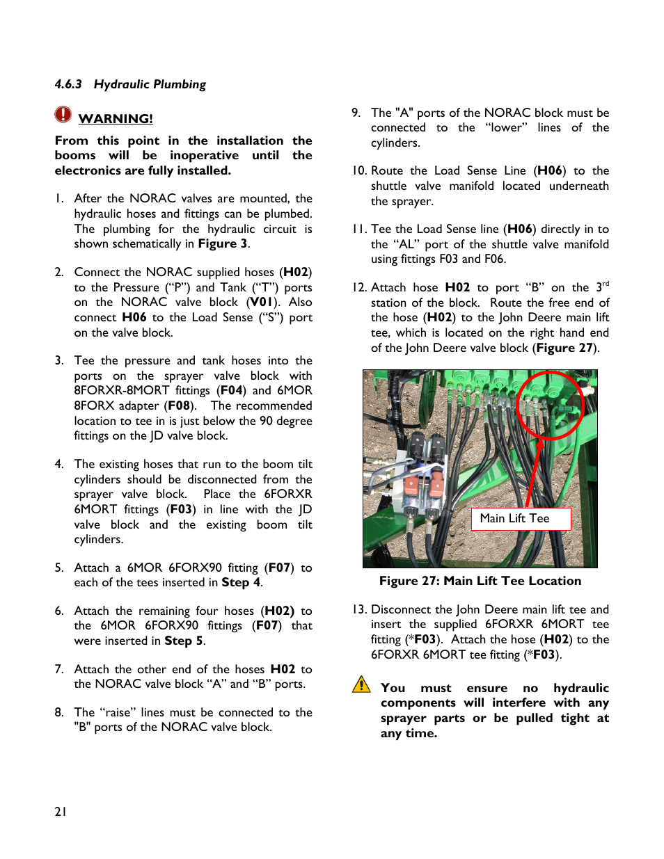 3 hydraulic plumbing | NORAC UC4+BC+JD10 User Manual | Page 24 / 38