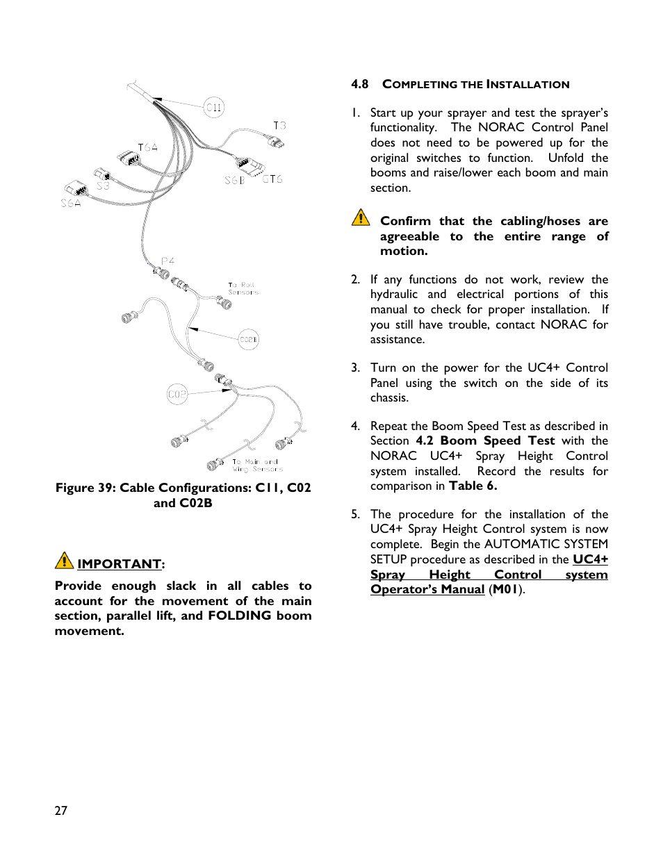 8 completing the installation | NORAC UC4+BC+JD10 User Manual | Page 30 / 38