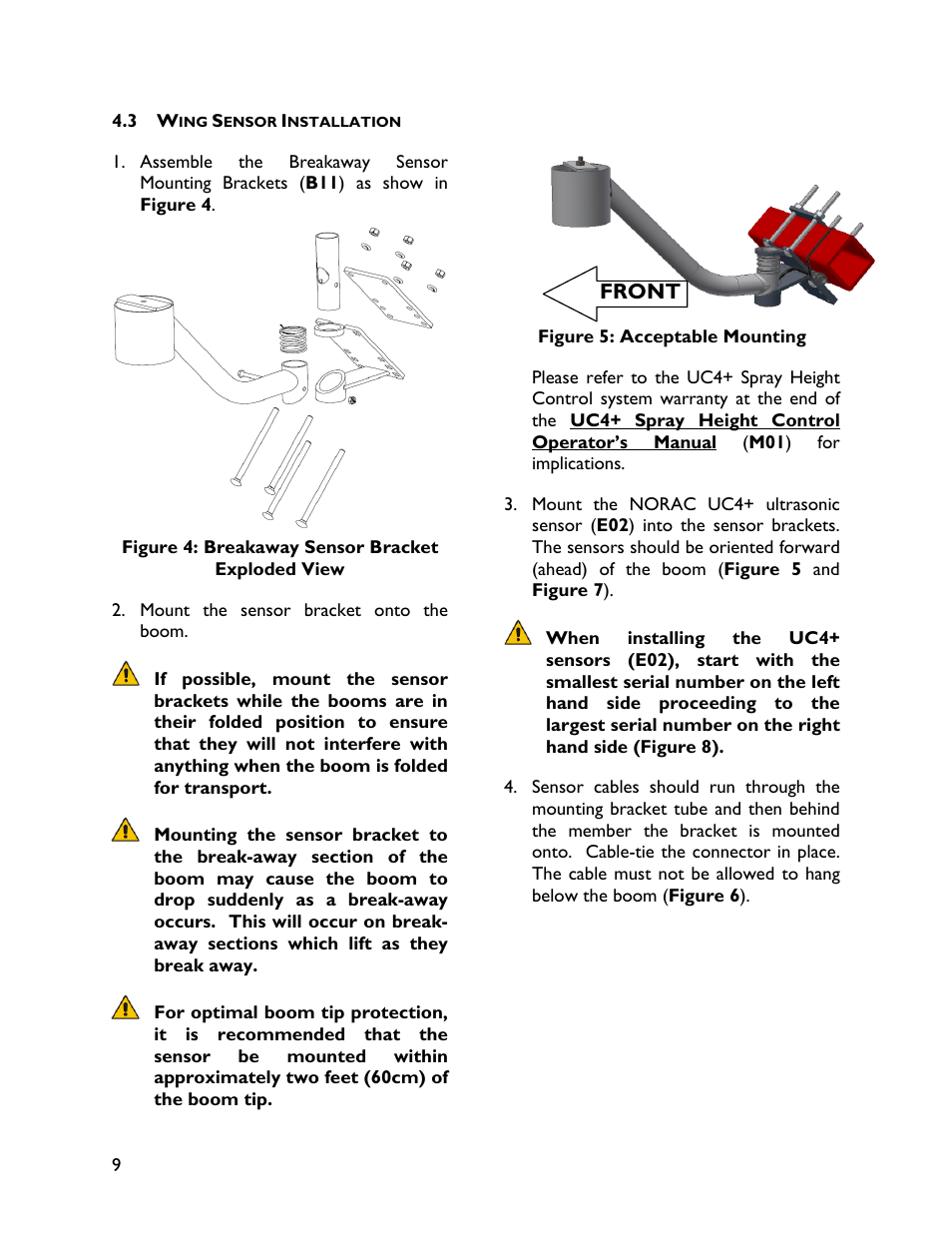 3 wing sensor installation | NORAC UC4+BC+MC1 User Manual | Page 12 / 36