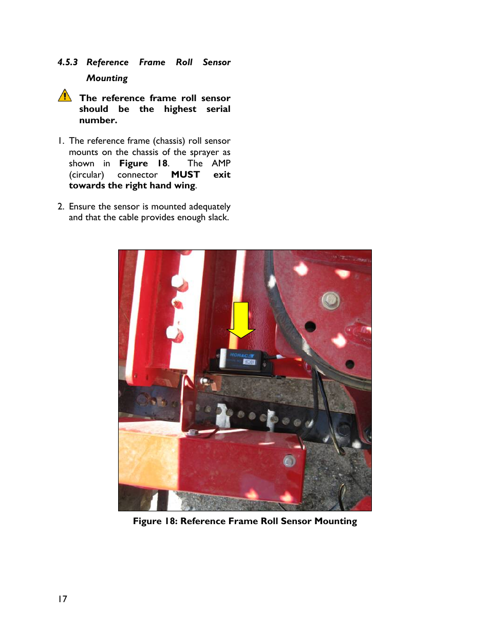 3 reference frame roll sensormounting | NORAC UC4+BC+MC1 User Manual | Page 20 / 36