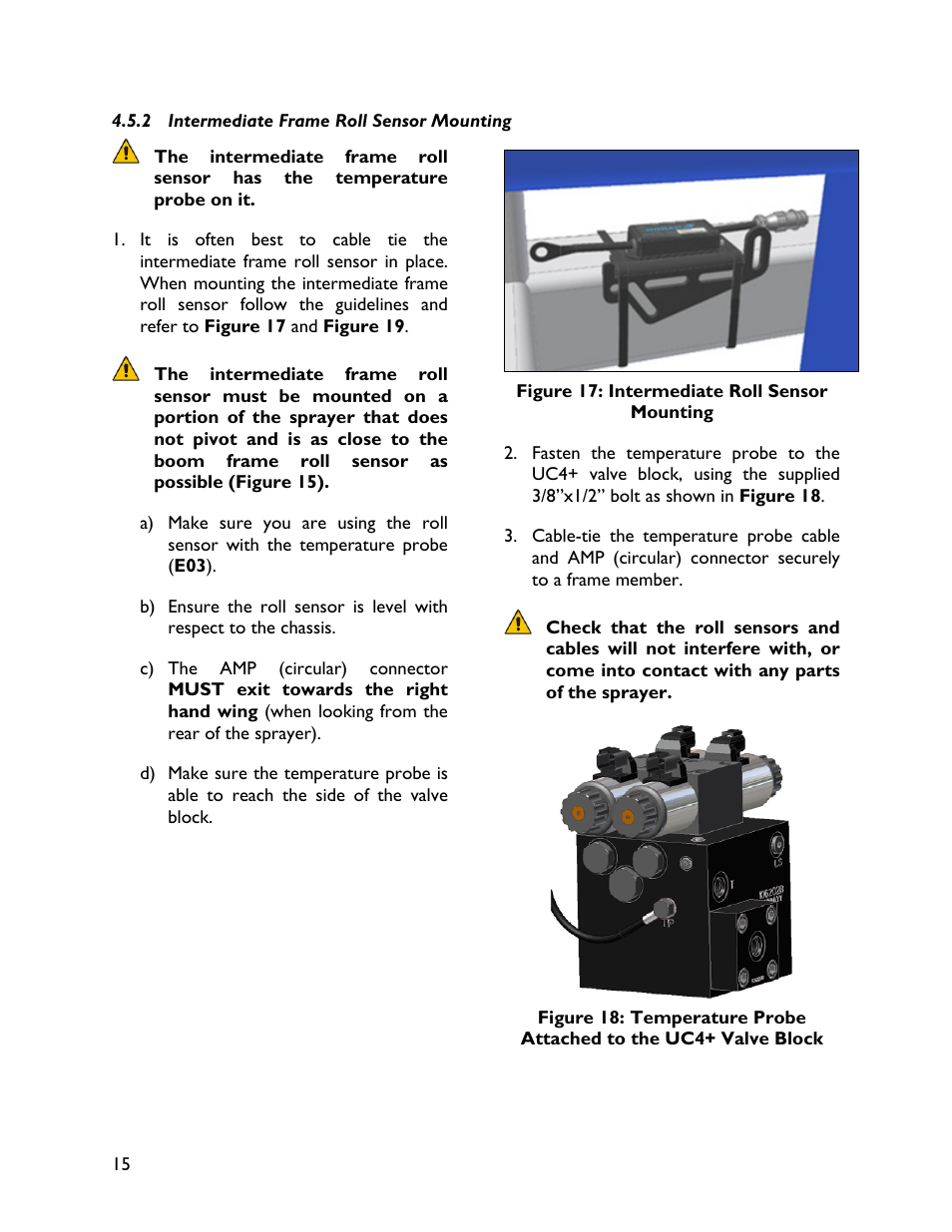 2 intermediate frame roll sensor mounting | NORAC UC4+BC+MC2 User Manual | Page 18 / 37