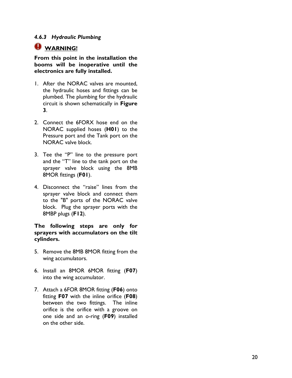 3 hydraulic plumbing | NORAC UC4+BC+MC2 User Manual | Page 23 / 37