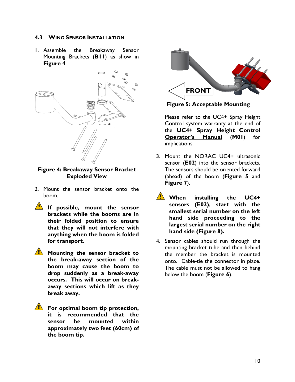 3 wing sensor installation | NORAC UC4+BC+NT3 User Manual | Page 13 / 36