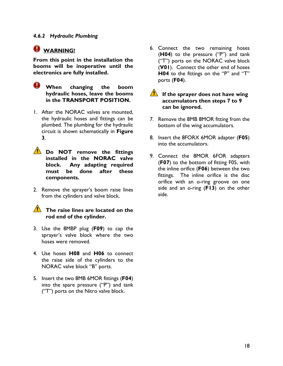 2 hydraulic plumbing | NORAC UC4+BC+NT3 User Manual | Page 21 / 36