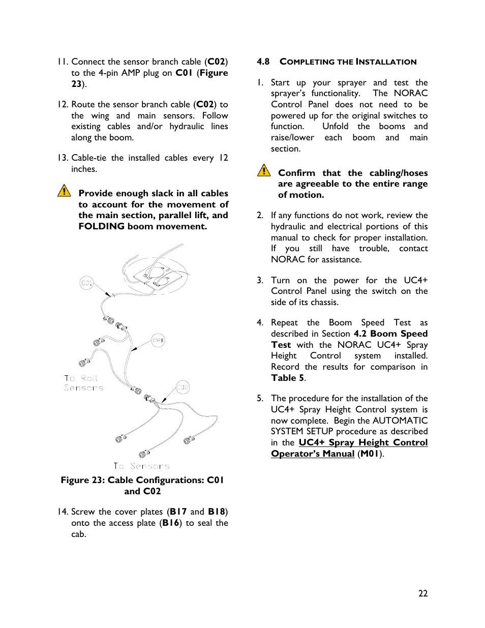 8 completing the installation | NORAC UC4+BC+NT3 User Manual | Page 25 / 36