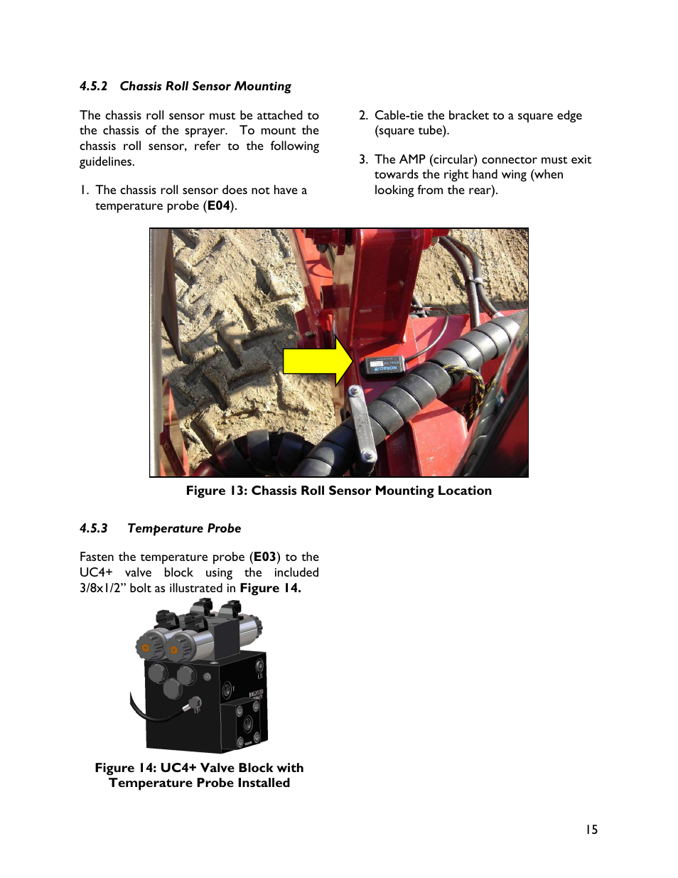 2 chassis roll sensor mounting, 3 temperature probe | NORAC UC4+BC+NT4 User Manual | Page 19 / 37