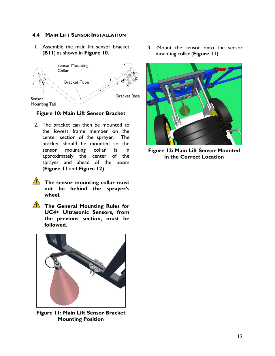4 main lift sensor installation | NORAC UC4+BC+RB1 User Manual | Page 15 / 32