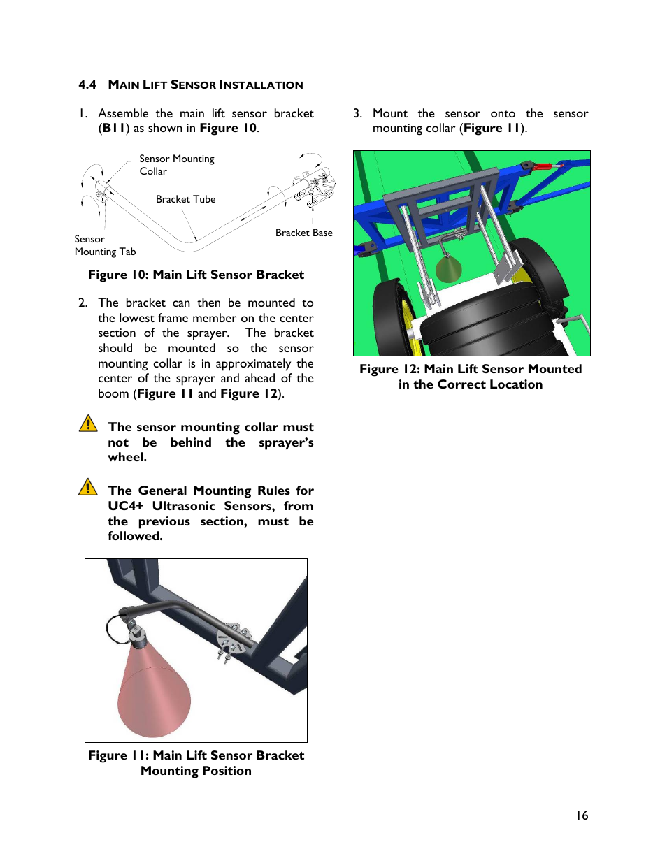 4 main lift sensor installation | NORAC UC4+BC+RG6 User Manual | Page 19 / 39
