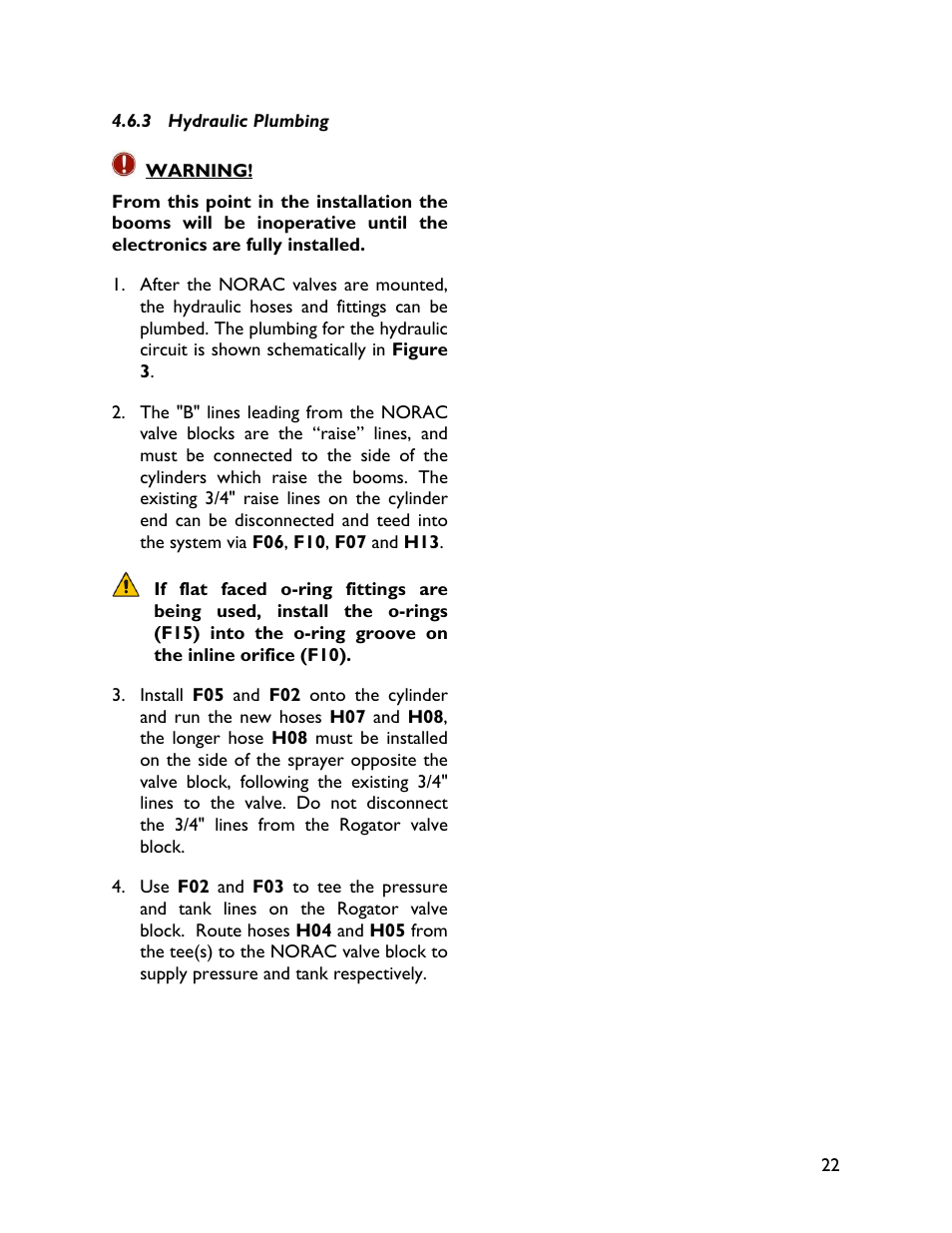 3 hydraulic plumbing | NORAC UC4+BC+RG6 User Manual | Page 25 / 39