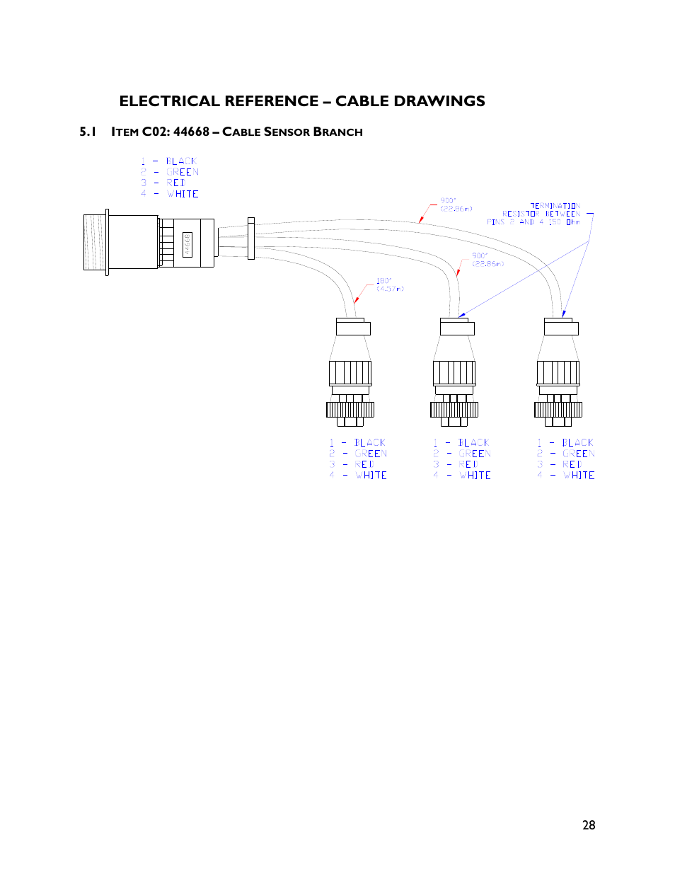 5 electrical reference – cable drawings, 1 item c02: 44668 | NORAC UC4+BC+RG4 User Manual | Page 31 / 40