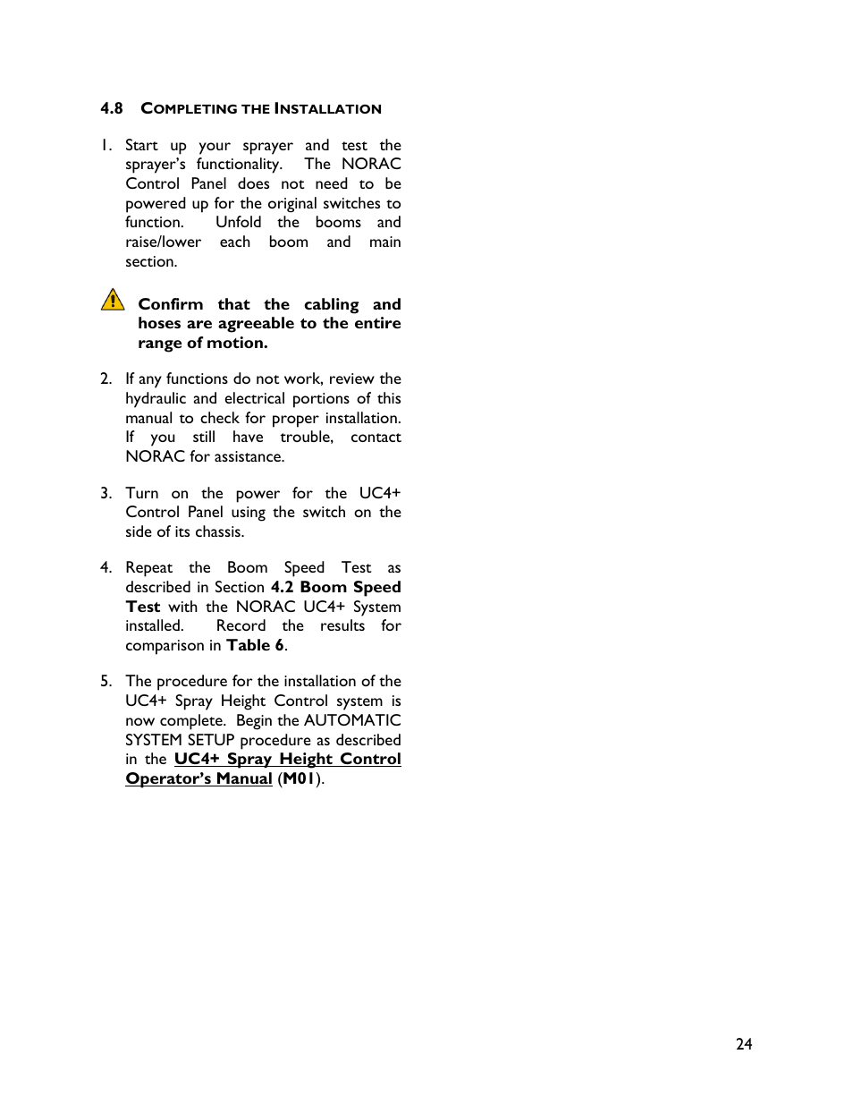 8 completing the installation | NORAC UC4+BC+RG7 User Manual | Page 27 / 35