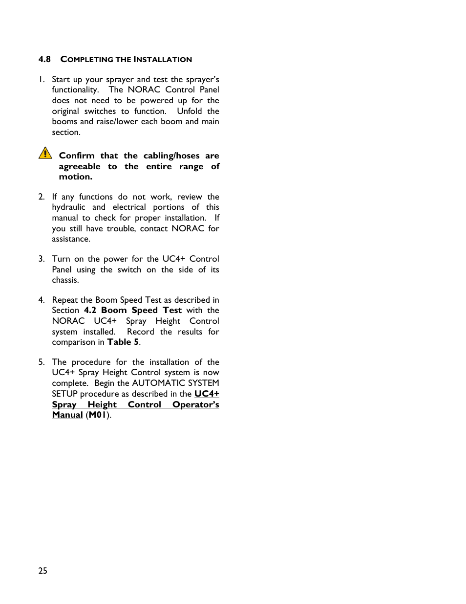 8 completing the installation | NORAC UC4+BC+SC2 User Manual | Page 28 / 36