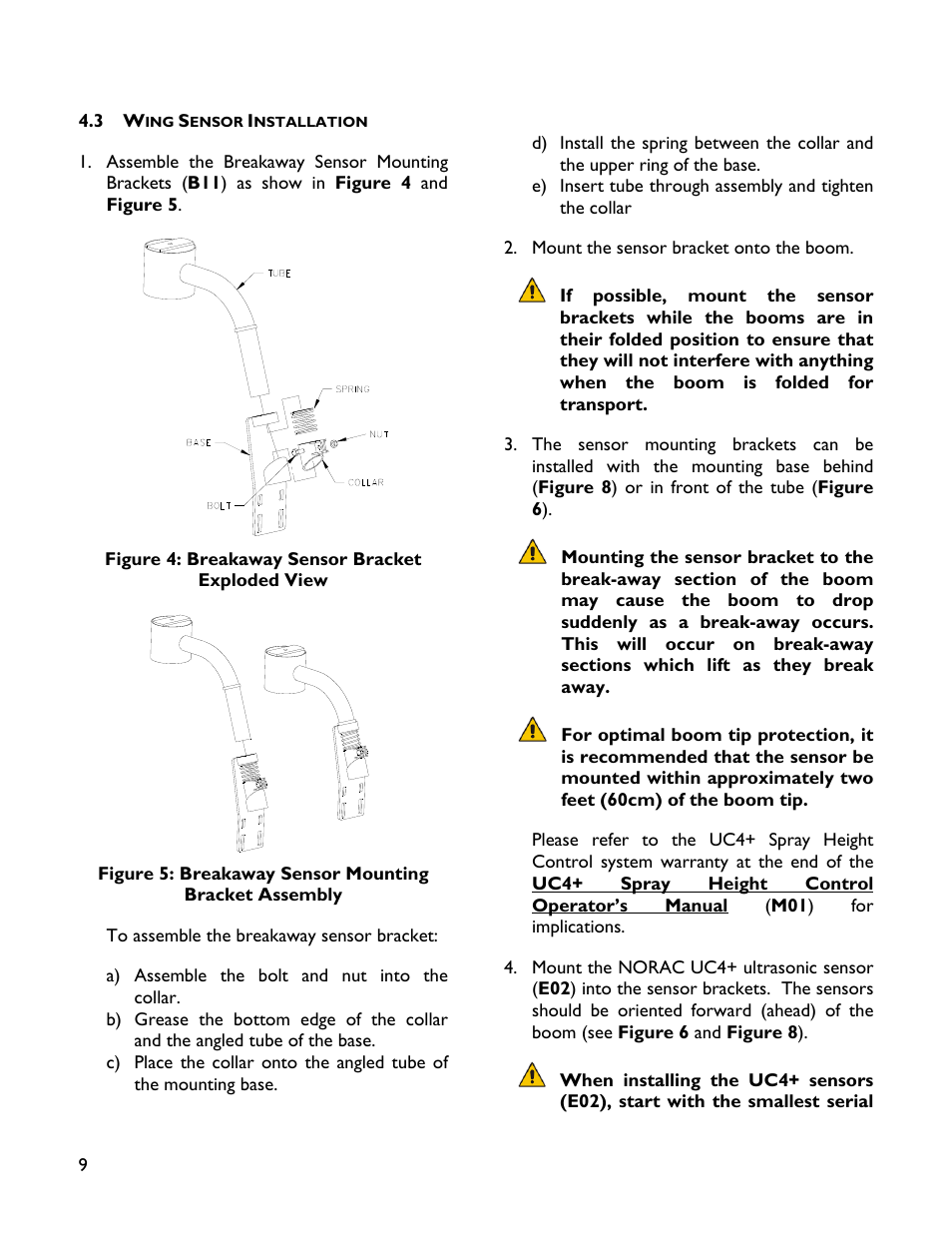 3 wing sensor installation | NORAC UC4+BC+SC4 User Manual | Page 12 / 27