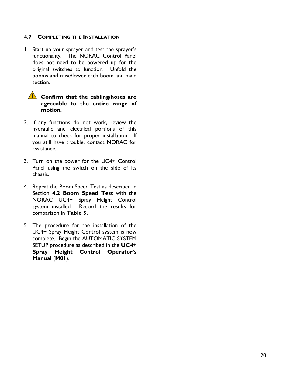 7 completing the installation | NORAC UC4+BC+SC4 User Manual | Page 23 / 27