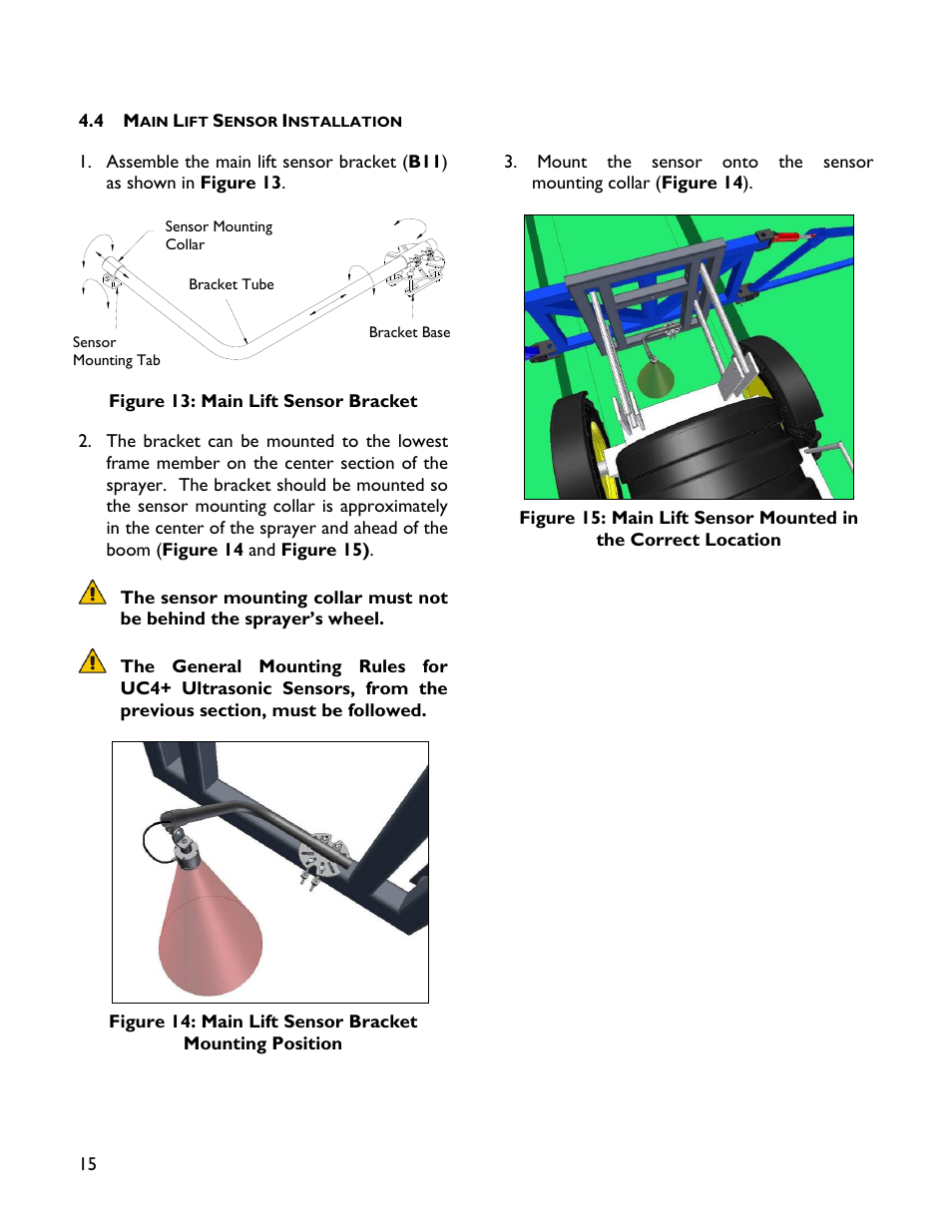 4 main lift sensor installation | NORAC UC4+BC+TA1 User Manual | Page 18 / 37
