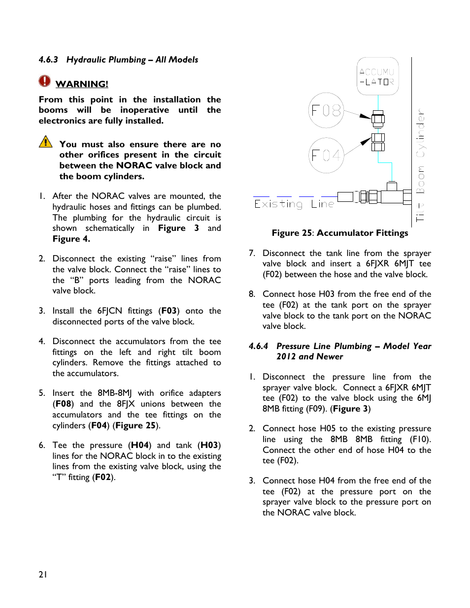 3 hydraulic plumbing – all models | NORAC UC4+BC+TA1 User Manual | Page 24 / 37