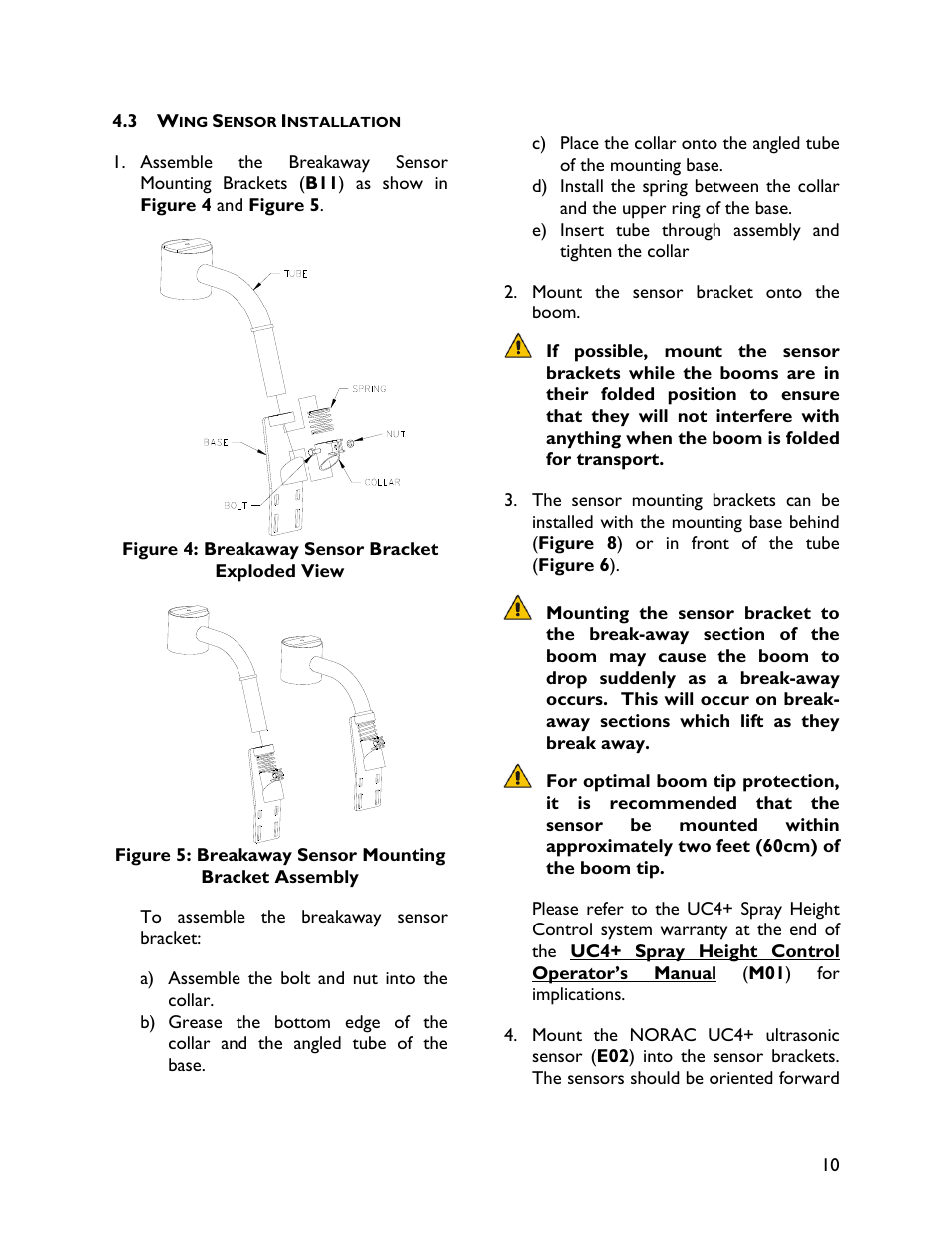 3 wing sensor installation | NORAC UC4+BC+WR1 User Manual | Page 13 / 32