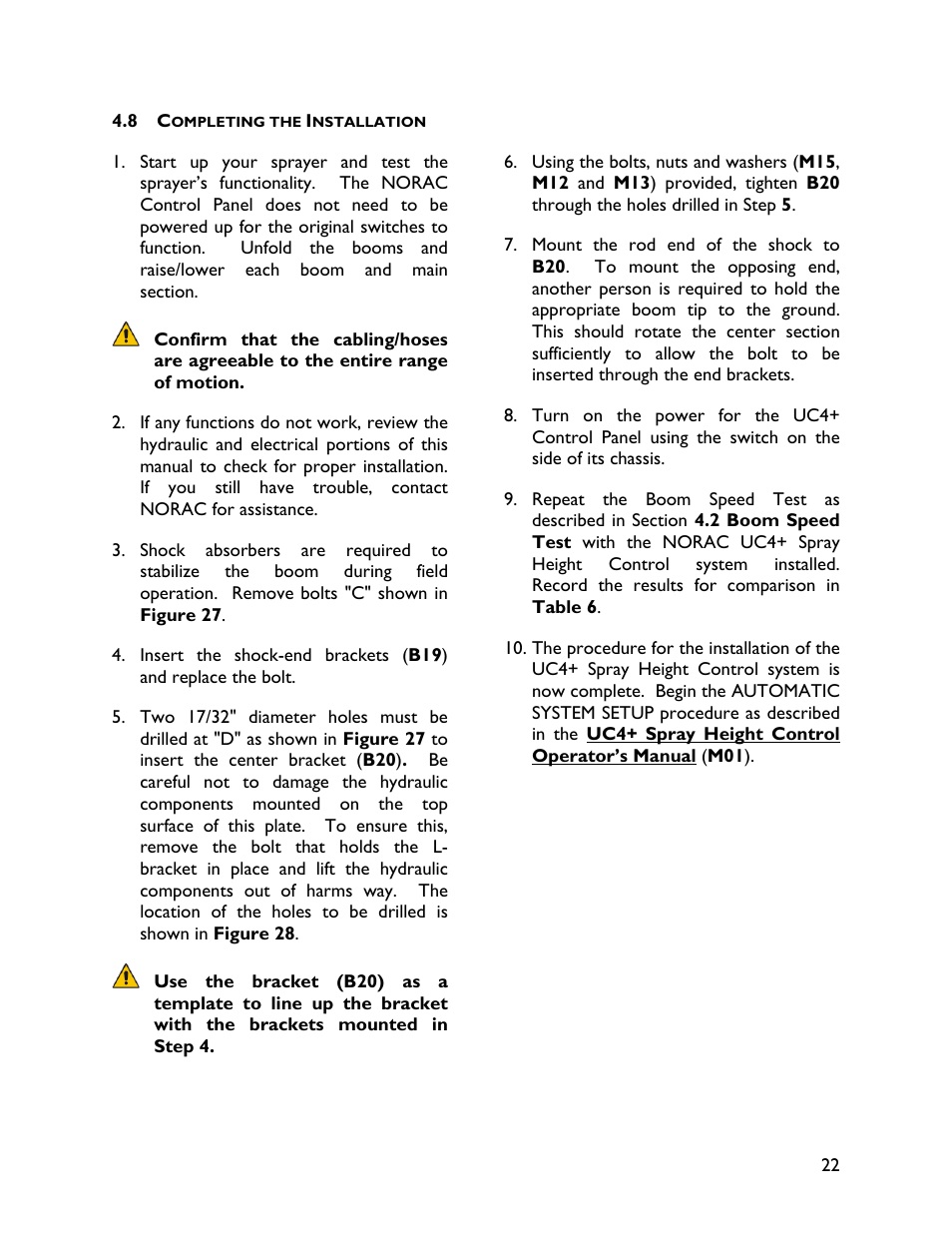 8 completing the installation | NORAC UC4+BC+WR1 User Manual | Page 25 / 32