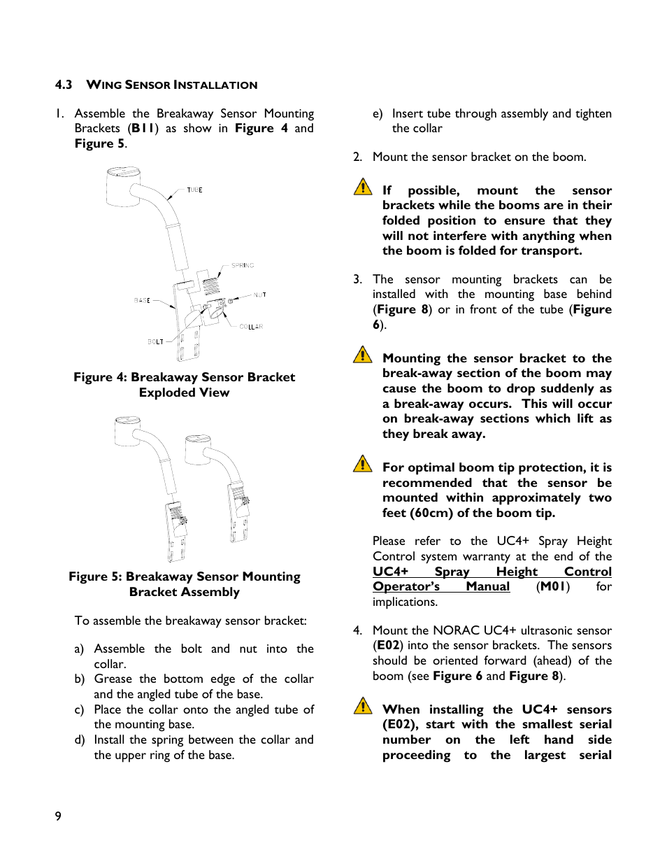 3 wing sensor installation | NORAC UC4+BC+WR2 User Manual | Page 12 / 31