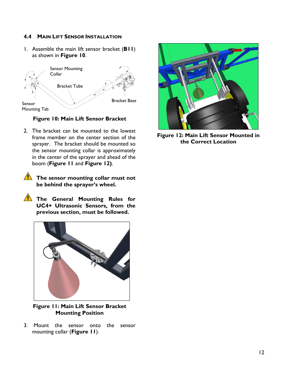 4 main lift sensor installation | NORAC UC4+BC+WR2 User Manual | Page 15 / 31