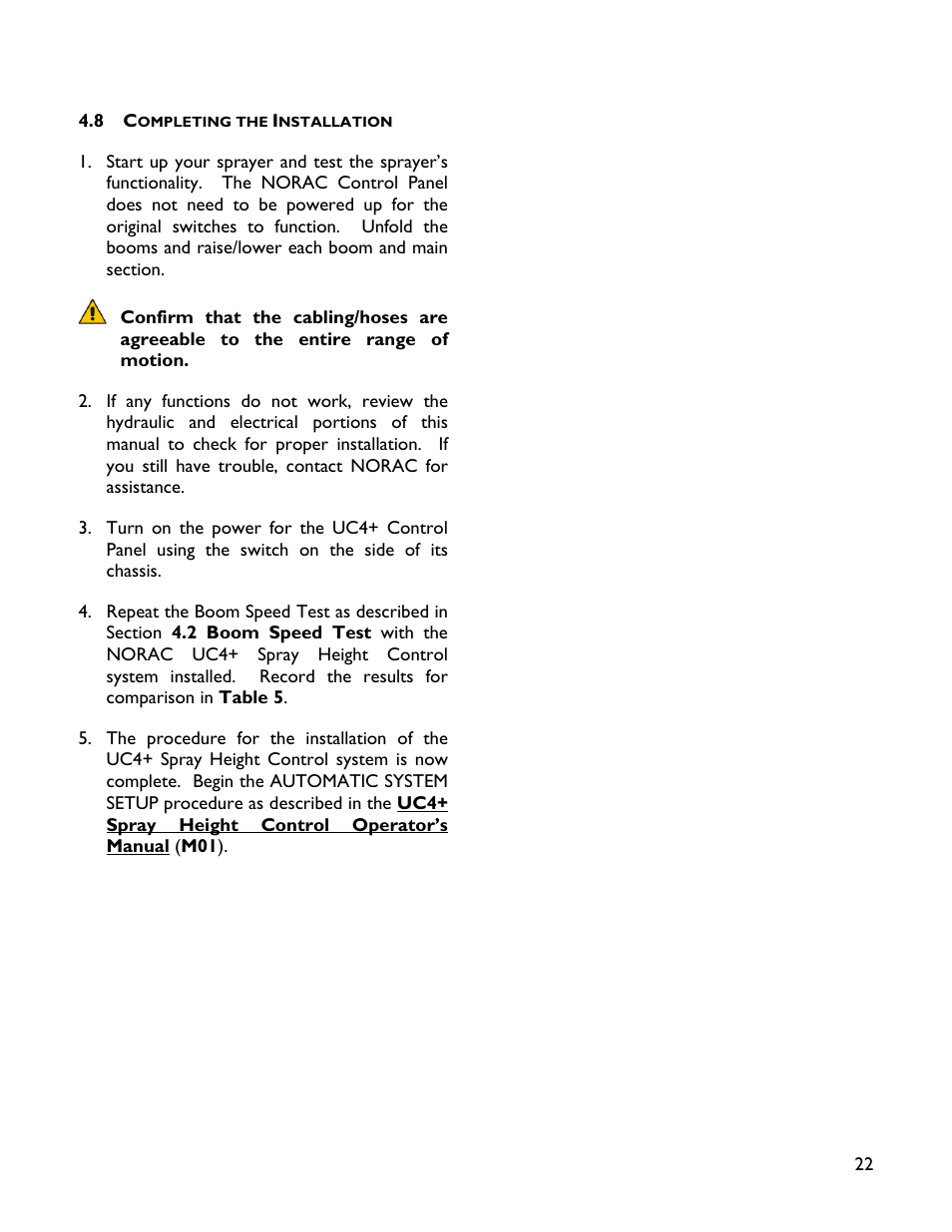 8 completing the installation | NORAC UC4+BC+WR2 User Manual | Page 25 / 31