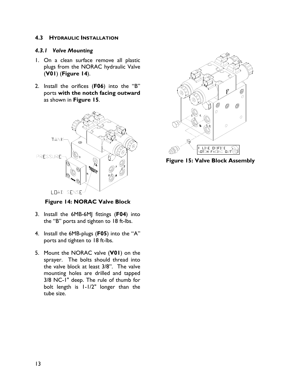 3 hydraulic installation, 1 valve mounting | NORAC UC4+BC+FT1 User Manual | Page 16 / 30