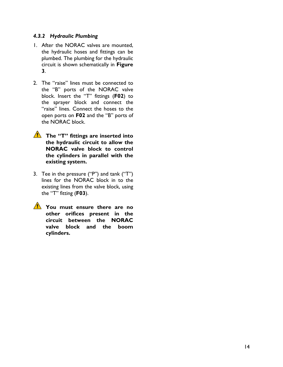 2 hydraulic plumbing | NORAC UC4+BC+FT1 User Manual | Page 17 / 30