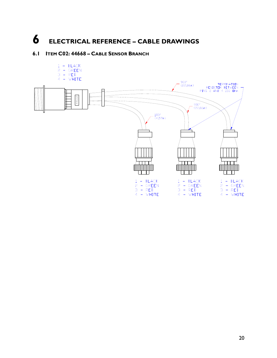 6 electrical reference – cable drawings, 1 item c02: 44668 | NORAC UC4+BC+FT1 User Manual | Page 23 / 30