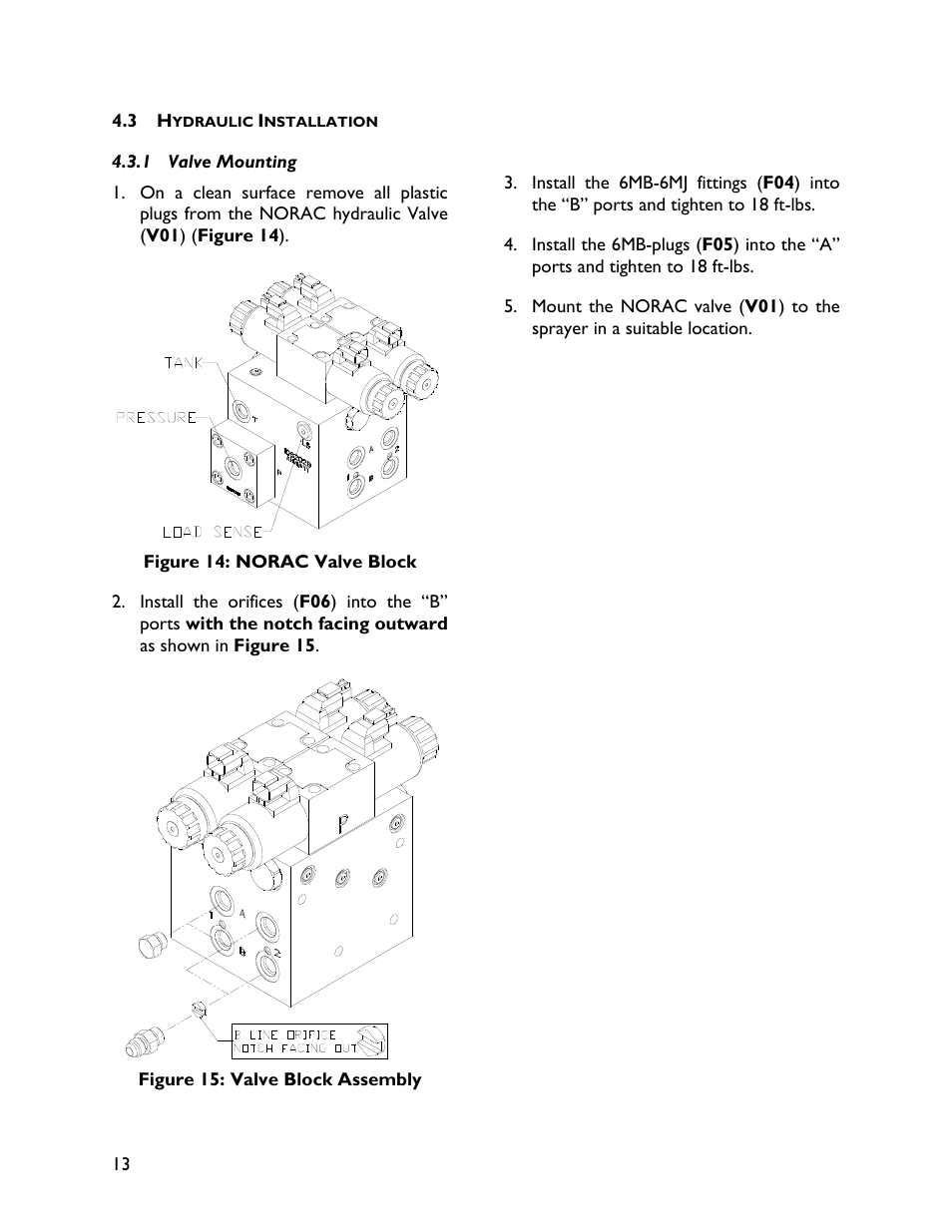 3 hydraulic installation, 1 valve mounting | NORAC UC4+BC+FT2 User Manual | Page 16 / 28