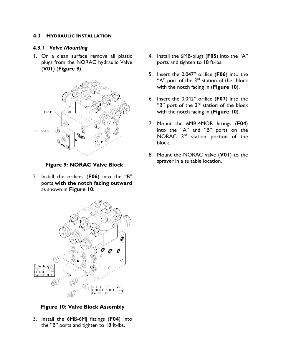 3 hydraulic installation, 1 valve mounting | NORAC UC4+BC+FT2A User Manual | Page 13 / 29