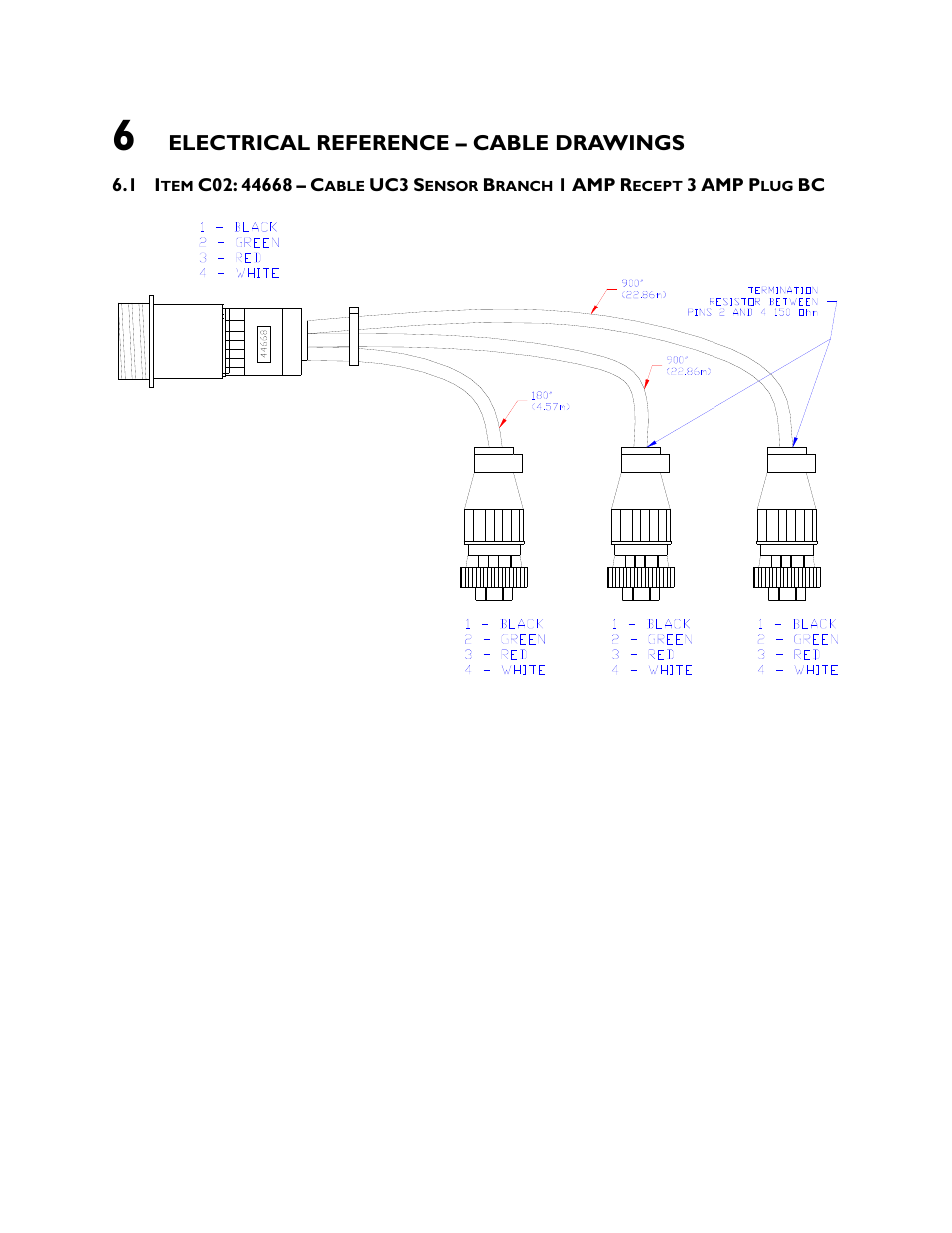 6 electrical reference – cable drawings, 1 item c02: 44668, Electrical reference – cable drawings | NORAC UC4+BC+FT2A User Manual | Page 22 / 29