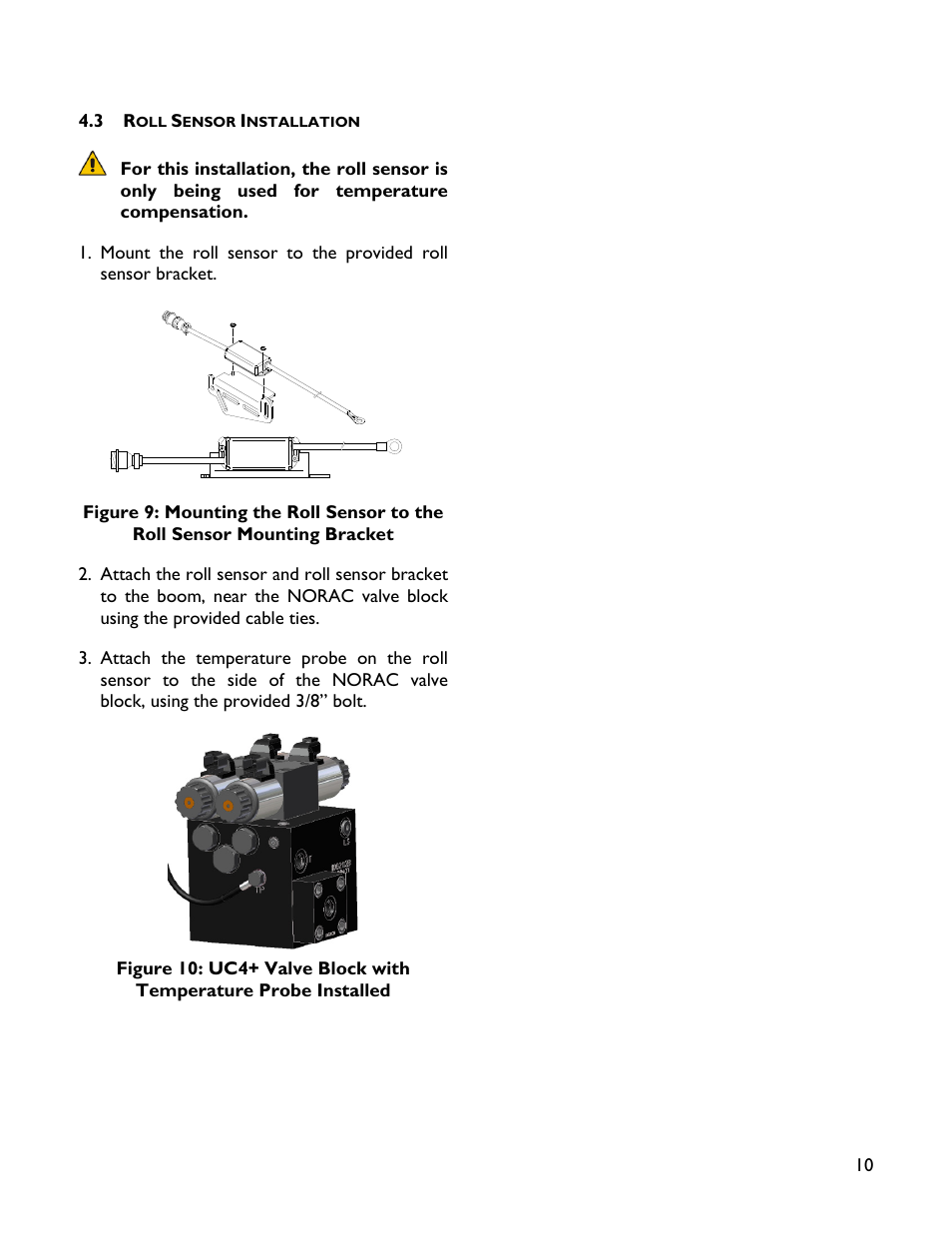 3 roll sensor installation | NORAC UC4+BC+HD8A User Manual | Page 13 / 34