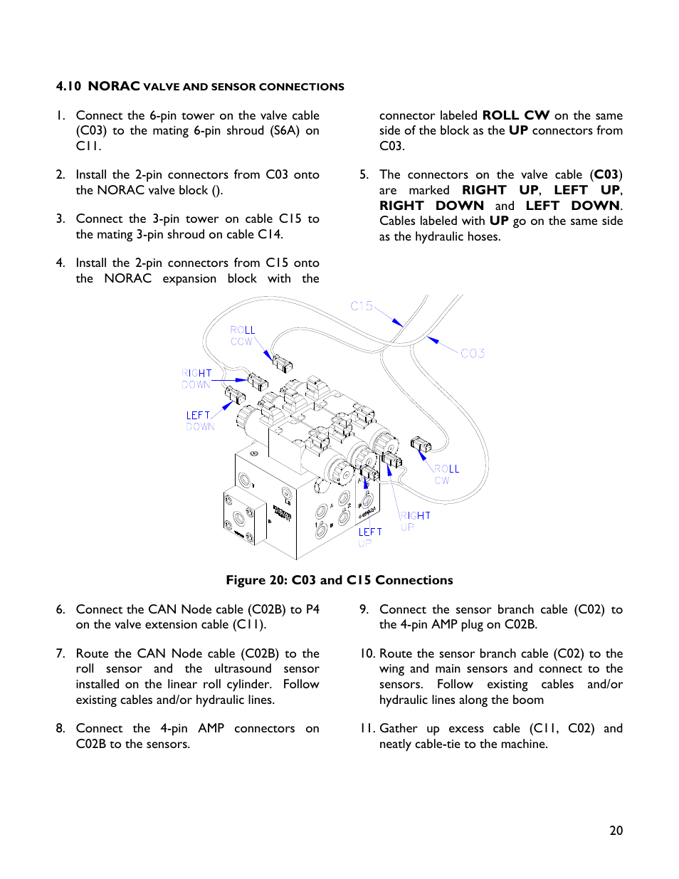 10 norac valve and sensor connections | NORAC UC4+BC+HD8A User Manual | Page 23 / 34