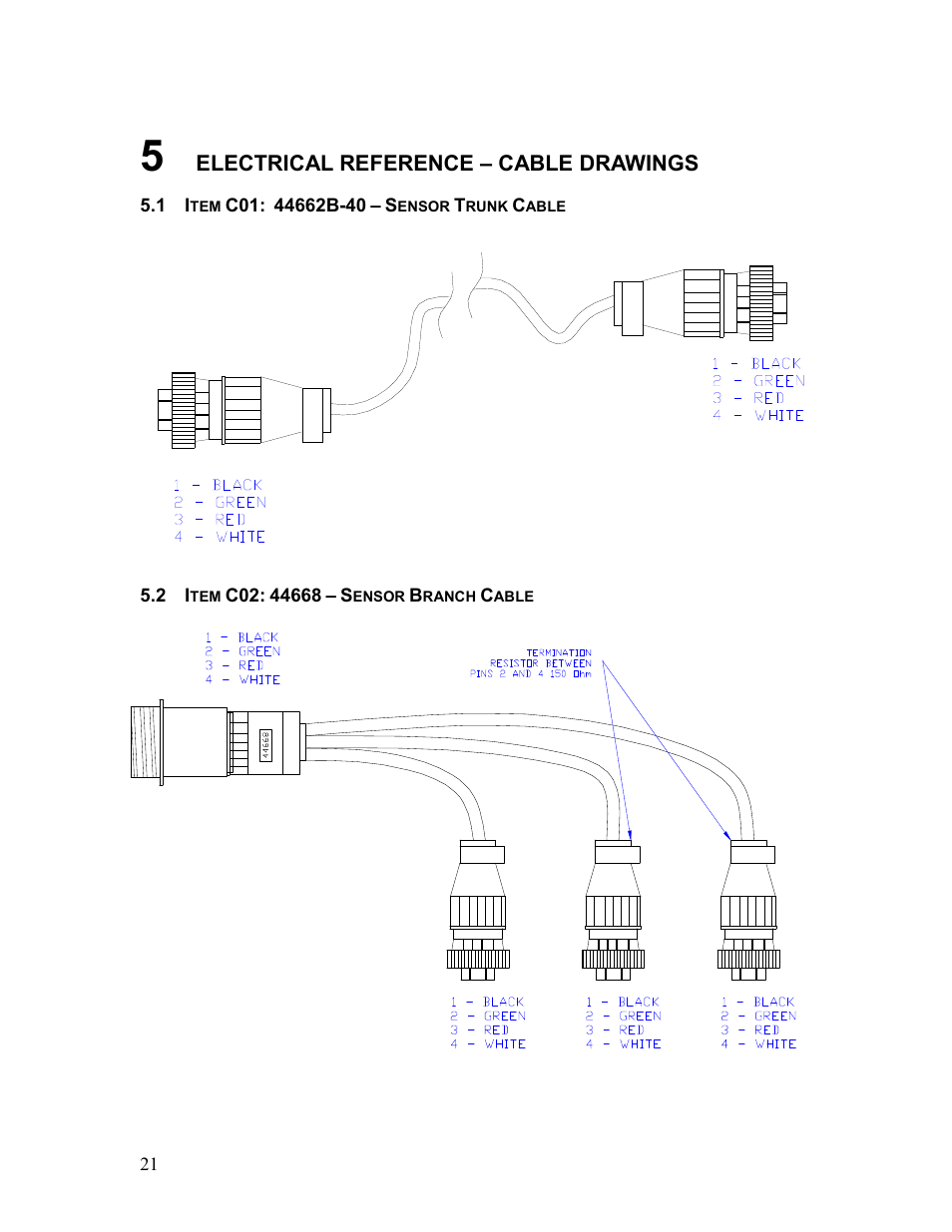 Electrical reference – cable drawings | NORAC UC4+BC+HG User Manual | Page 24 / 28