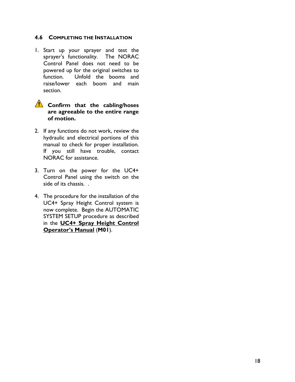 6 completing the installation | NORAC UC4+BC+HG1 User Manual | Page 21 / 27