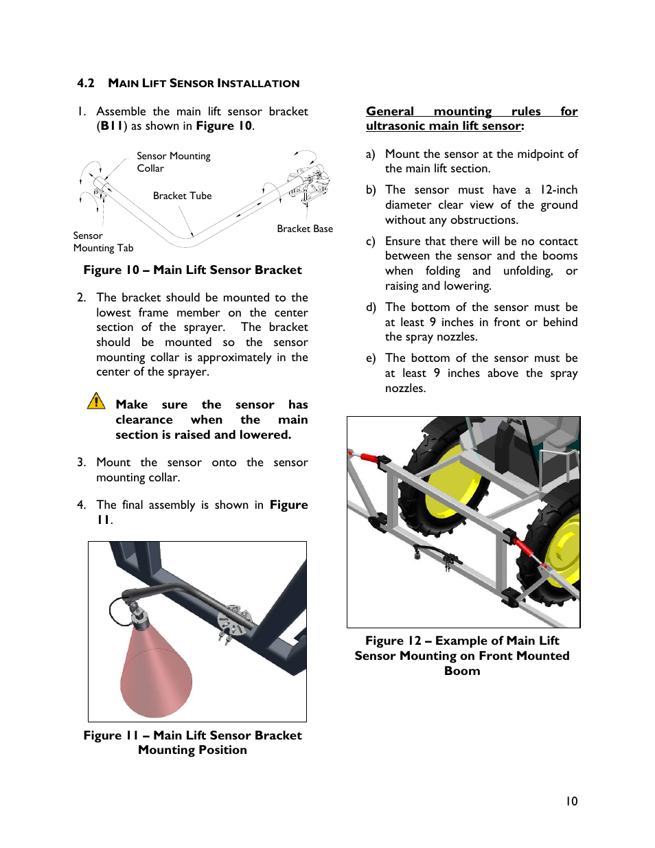 2 main lift sensor installation | NORAC UC4+BC+HG3 User Manual | Page 13 / 24